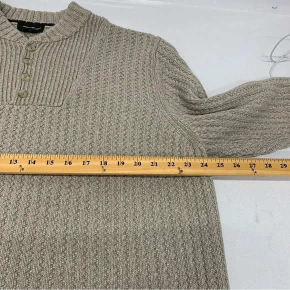 Vintage Eddie Bauer Sweater Men XL Tall  Cable Knit‎ Chunky Beigh Cotton - Picture 9 of 11
